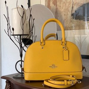 COACH Sierra Satchel Crossgrain Mustard Yellow